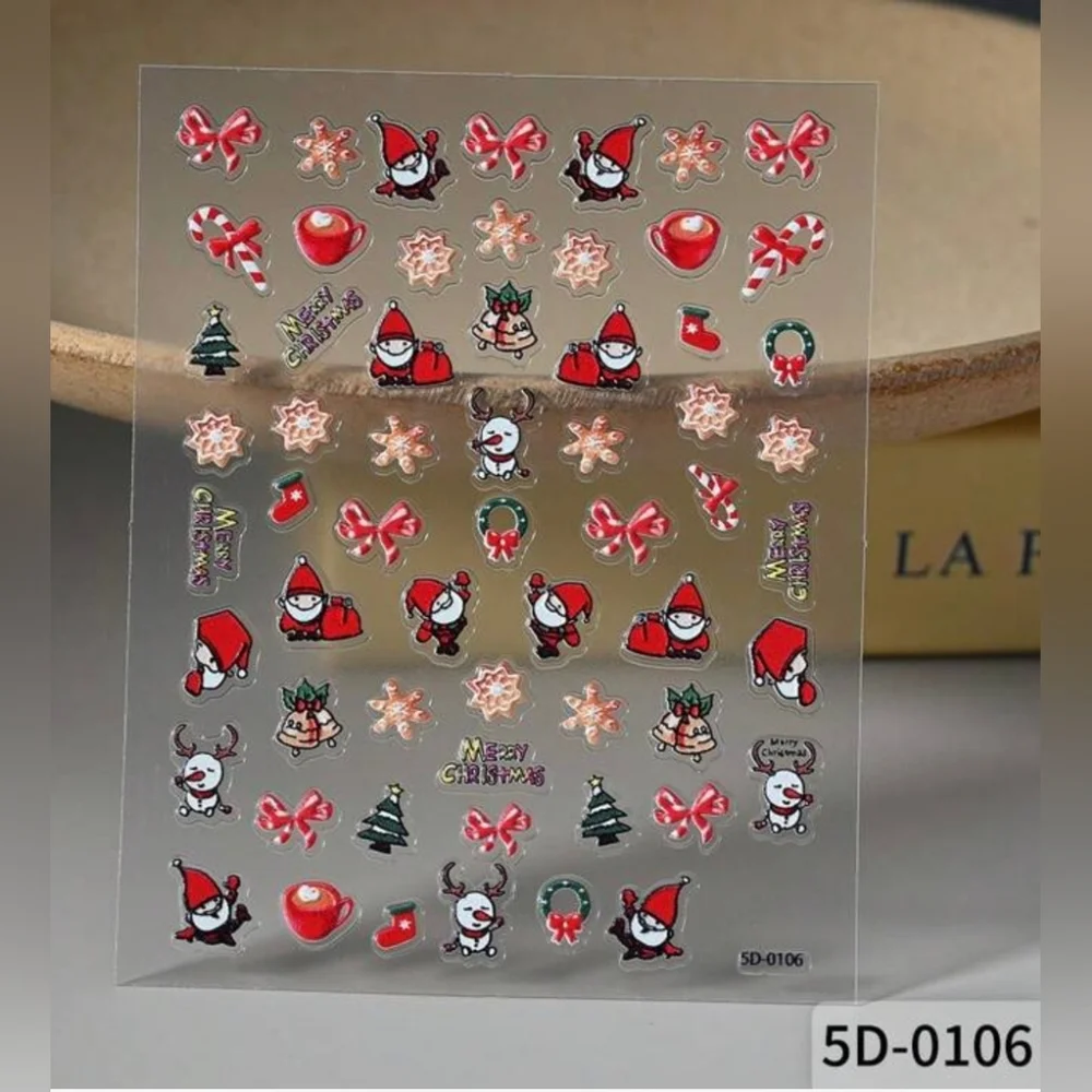 Christmas Nail Art Stickers 3 Sheets Buyer's Choice-NIP - Picture 7 of 14